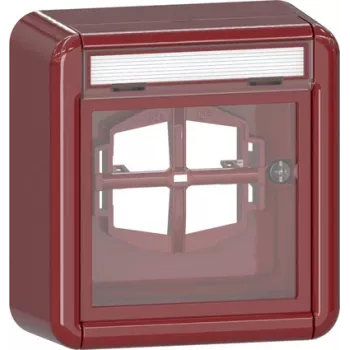 Gira 320630 cover med glasplade, udenpåliggende, rød