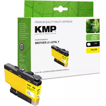KMP kompatibel blækpatron Brother LC427XLY gul ekstra høj rækkevidde (1551,4009)