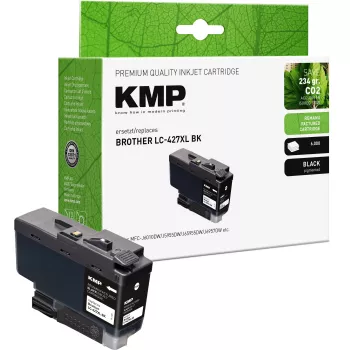 KMP kompatibel sort blækpatron erstatning for Brother LC427XLBK (ekstra høj rækkevidde, 6000 sider) 1551,4001