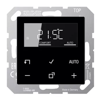 JUNG TRDA1790SW elektronisk rumtermostat med display, sort