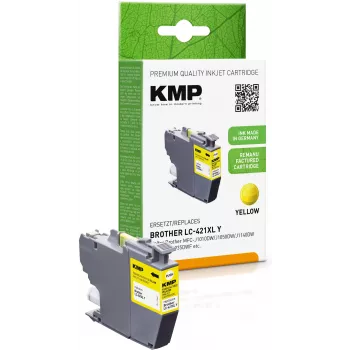 KMP genopfyldt gul blækpatron til Brother MFC-J1010DW (LC421XLY, 500 sider, 7 ml) 1548,4009