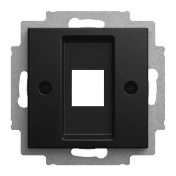 BUSCH-JAEGER centerplade Modular Jack 1-fag med bægering, sort mat 2CKA001753A0248