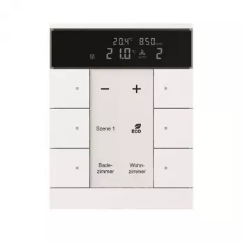 Busch-Jaeger rumtermostat med CO2- og fugtsensor, 6-delt, SBC/U6.0.11-84 (2CKA006330A0009)