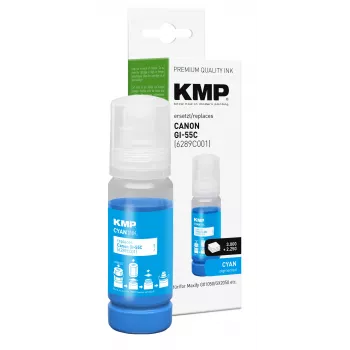 KMP påfyldningsblæk cyan 70 ml til Canon GI-55C (6289C001) 1587,5003