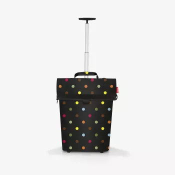 Reisenthel trolley M trolley-taske, polyester, sort med prikmønster, blandede farver, 2 hjul (NT7009)