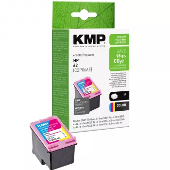 KMP H161 tri-colour blækpatron (cyan, magenta, gul) til HP 62 – 4,5 ml 1741.4830