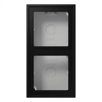 JUNG LS 582 A SWM 2-Gang Surface-Mounted Cap, LS CUBE, Lacquered Thermoset, Graphite Black Matt