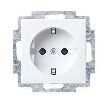 Busch-Jaeger 100er SCHUKO stikkontaktindsats, 20er sparepakning, hvid/lysegrå 2CKA002013A5545