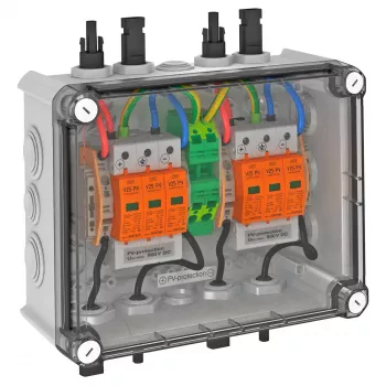 OBO VG-BC900S11 PV-systemløsning i kabinet, 2x1 PV-streng til 2 udgange, type 2 SPD, 900 V DC 5088565
