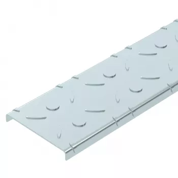 OBO Bettermann DBKR 100 FS riflet pladedæksel til betrædelige kabelbakker, 100x3000 mm, stål, båndforzinket (6049119)