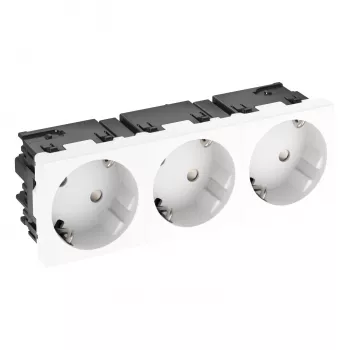 OBO BETTERMANN Connect 45 STD-D3SC RW3 3-fach Schuko-stikdåse 33° ren hvid 6120503