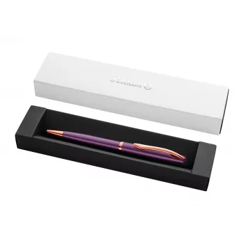Pelikan Jazz Noble Elegance kuglepen, violet, krompyntring, drejemekanisme, blå medium-mine, gaveæske 400198310
