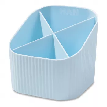 HAN X-LOOP penneholder, pastelblå, 4 rum, 11,1 x 11,1 x 10,5 cm 17238-884D