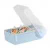 HAN CROCO Flashcard Box A8 Landscape, Pastel Blue Translucent Body with Clear Lid, Polypropylene 998-884