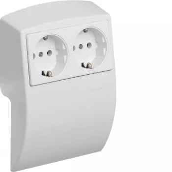 HAGER L22509010 dobbeltstikkontakt ren hvid (Kallysto)