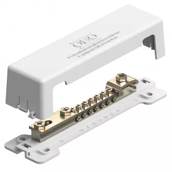 OBO Bettermann potentialudligningsskinne 188 mm, messing, hvid (5015075)