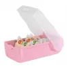 HAN CROCO A8 Landscape Flashcard Box, Pastel Pink Translucent Body with Clear Lid, Polypropylene, 1 Piece 998-886