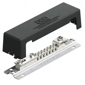 OBO BETTERMANN 1809 AM potentialudligningsskinne med metalfod, 10-polet, grå 5015105