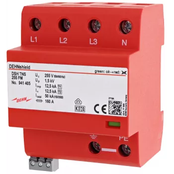 DEHN DSH TNS 255 FM kombi-afleder type 1+2 til TN-S-systemer (941405)