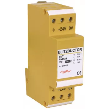 DEHN 918422 BLITZDUCTOR VT kombineret lynstrøms- og overspændingsafleder til DC-strømforsyningssystemer, 24 V DC, type 1+2 SPD