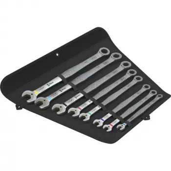 Wera 6007 Joker Imperial 8-delt ring-gaffelnøgle-sæt, 5/16 inch–3/4 inch, chrom-molybdæn-stål, tekstiltaske 05020385001