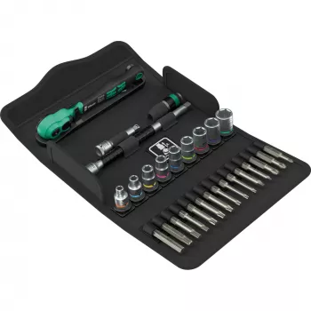 Wera 8100 SA 15 Zyklop omskiftelig skraldenøgle 1/4 inch drev med svingbart hoved og Kraftform-greb 05005542001