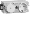 HAGER GS11009016 Schuko-stikkontakt med korrespondanceafbryder, trafik-hvid