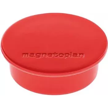 Magnetoplan Discofix Round Magnet Colour Red with Solid Ferrite Core, Holding Force 2.2 kg 1662006