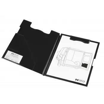 MAGNETOPLAN HOLTZ magnetoplan magnetisk clipboard-mappe, sort skrivepad med magnetisk folde­mekanisme, hæfter på magnetiske overflader – 1 stk. (1131612)