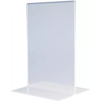 MAGNETOPLAN HOLTZ Acrylic Table Display Stand DIN A3 Portrait Crystal Clear Double-Sided 297 x 420 mm (43115)