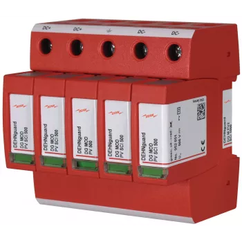 DEHN DG M PV2 SCI 1000 type 2 overspændingsafleder til solcelleanlæg, 3-polet, 1000 V DC, 40 kA, DIN-skinne-montering 952514