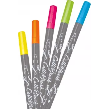 ONLINE USV 5 ONLINE Calli.Brush dobbelt-neon-brush-pens assorterede farver (19078)