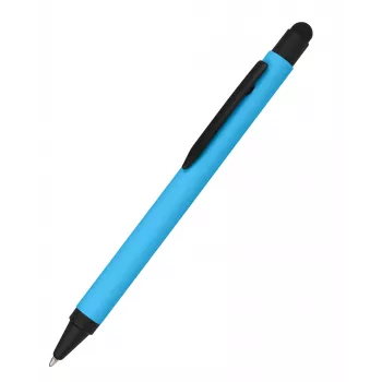 ONLINE SCHREIBGERÄTE ALU stylus kuglepen blå, drejemekanik, mellemspids, integreret stylus til kapacitive touchskærme 32118/3D