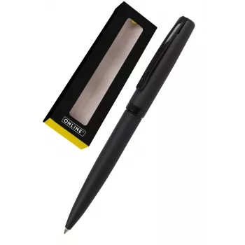 ONLINE SCHREIBGERÄTE Eleganza kuglepen, sort hus, blåt blæk, drejemekanisme, metal, blank lak 34752
