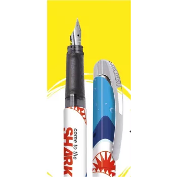ONLINE College Shark fyldepen medium spids farverigt haj-design (12641/3D)
