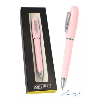 ONLINE Schreibgeräte Highway Rose kuglepen, sort blæk, medium (M), metalhus, trykmekanisme 38188/3D