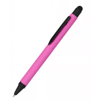 ONLINE SCHREIBGERÄTE ALU stylus kuglepen pink med blåt blæk, aluminiumshus, kapacitiv stylus, trykmekanisme, genopfyldelig, 1 stk. (32117/3D)