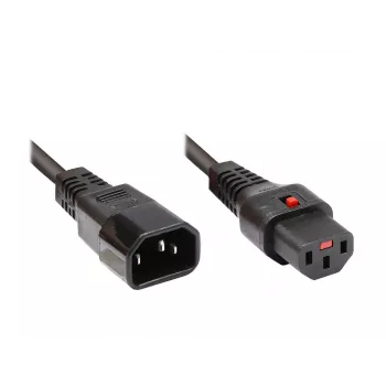 Good Connections Alcasa 1600-IEC10 netkabel C14 til C13, stik/stikdåse, lige, 1 m, sort