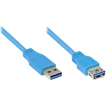 GoodConnections USB 3.0 forlængerkabel A-han til A-hun, blå, 1 m (2711-B01)