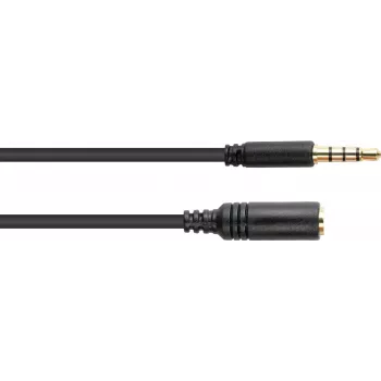 GoodConnections 3,5 mm 4-polet TRRS-forlængerkabel, han til hun, 2 m, sort AS-35V4B2