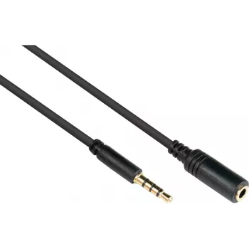 GoodConnections 3,5mm TRRS audio-forlængerkabel, stik til hunstik, 5m, sort AS-35V4B5