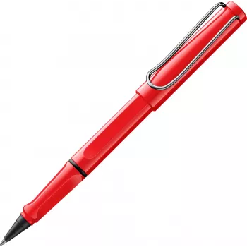 LAMY Safari rollerball pen rød højglans med metalclip og ergonomisk greb, inkl. T 10 blækpatron 1240183