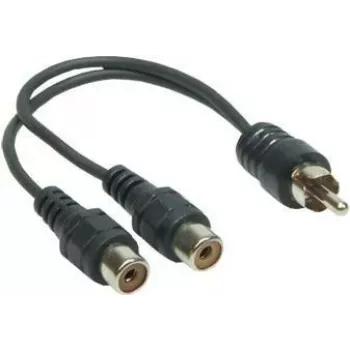 Good Connections 5901-KA audio-adapterkabel, 1x RCA han til 2x RCA hun, 0,2 m, sort