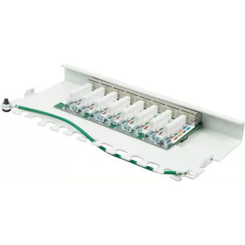 GoodConnections GC-N0113 desktop Cat.6 8-port STP patchpanel, 0,5U, værktøjsfri, ren hvid RAL9010