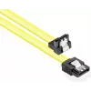GoodConnections SATA 6 Gb/s-kabel med metalløsken, vinklet, 0,50 m, gul 5047-AW05Y