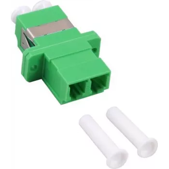 GoodConnections LC/APC to LC/APC Duplex Fiber Optic Coupler, SC-Simplex Housing, Green Plastic, Single-mode, Zirconia Sleeve LW-KULCAPCK