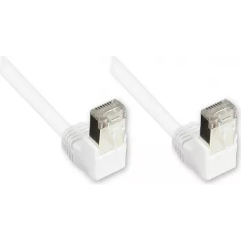 GoodConnections Cat. 5e F/UTP patchkabel, hvid, 5 m, 90° nedad vinklede RJ45-stik 805W-050WI