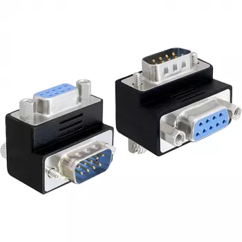Delock adapter D-Sub 9-pin han til hun 270° vinklet sort 65265