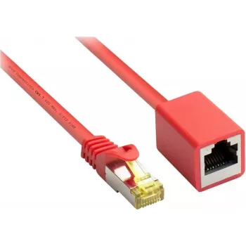 GoodConnections 8070VR-100R Cat.7 S/FTP RJ45 patchkabel-forlænger, PiMF, halogenfri, 600 MHz, OFC, RNS-låsetungebeskyttelse, 10 m, rød