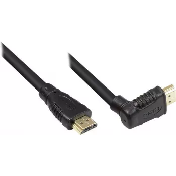 Good Connections high-speed HDMI-kabel med Ethernet, vinklet opadstik, forgyldt, 1 m, sort 4510-GWO010